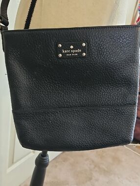 ♤kate spade♤ Black Pebbled Leather Crossbody Bag